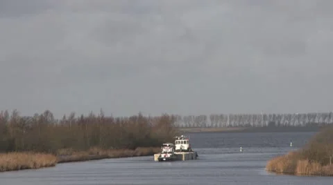 Ship sailing on the dutch waterways Video stock 10597798