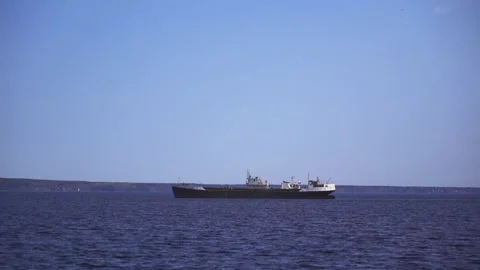 A ship sailing on Lake Onega Stock Footage 157510370
