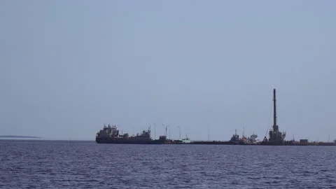 A ship sailing on Lake Onega Stock Footage 157510659