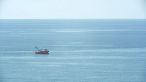 The ship is sailing in the sea Video stock 281086485