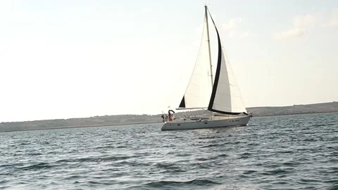 Ship sailing side view Stock Footage 205919439