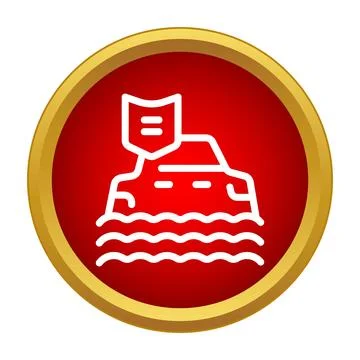 Ship sailing on water with protection shield 스톡 일러스트