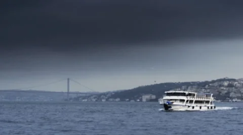 The ship is sailing on the waves Stockbeeldmateriaal 62504361