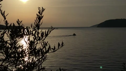 The ship sails away into the distance Stock Footage 289632537