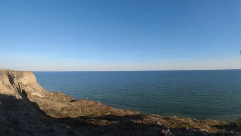 The ship sails on the Black Sea Stock Footage 266795008
