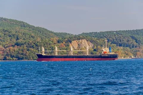 Ship sails Bosphorus Stock Photos