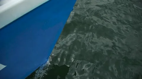 The ship sails quickly on the water Stock Footage 139384551