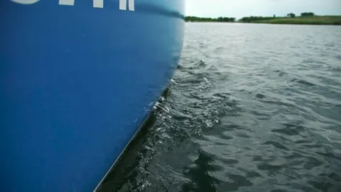 The ship sails quickly on the water Stock Footage 139384552
