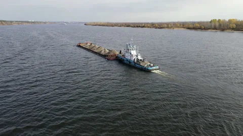 The ship sails on the river Stock Footage 142601432