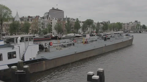 The ship sails under the bridge Stock Footage 36900034