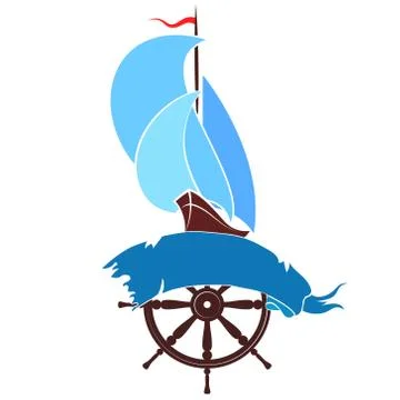 Ship with sails vector Stock Illustration