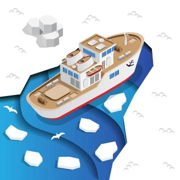 Ship in the sea ice. Stock Illustration