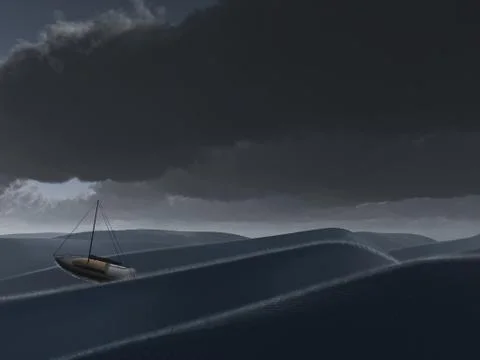 Ship at sea Stock Illustration