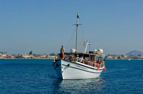 A ship in sea level. Stock Photos