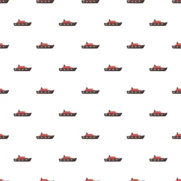 Ship sea pattern seamless Stock Illustration