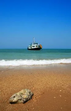 Ship in the sea Stock Photos