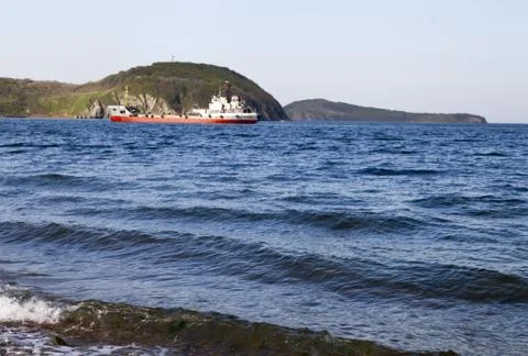 The ship in the sea Stock Photos