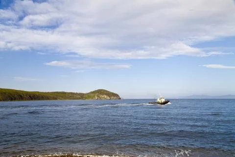 The ship in the sea Stock Photos