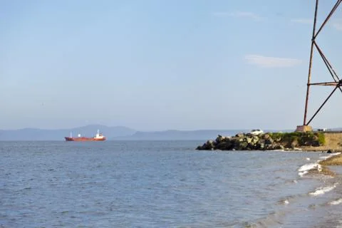 The ship in the sea Stock Photos