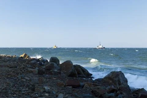 A ship at sea Foto stock