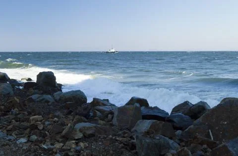 A ship at sea Stock Photos