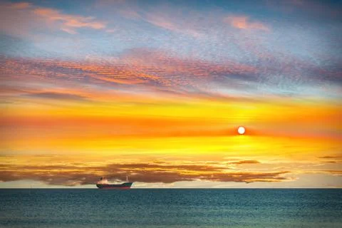 Ship on sea Foto stock