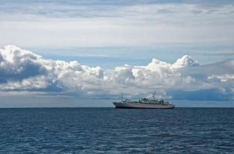 The ship in the sea Stock Photos