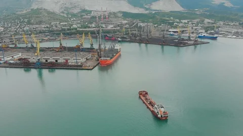 Ship in sea port Stock Footage 89731297