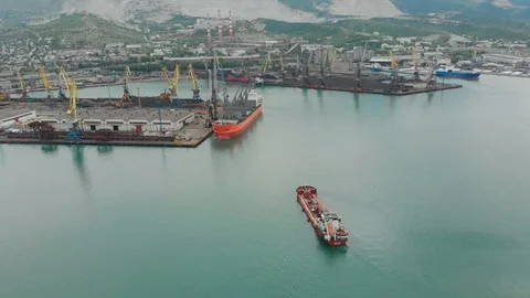 Ship in sea port Stock Footage 89731324