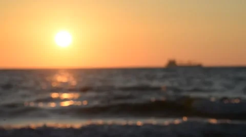 Ship at-sea at sunset a sun Stock Footage 52751076