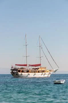 Ship on the sea (vertical) Stock Photos