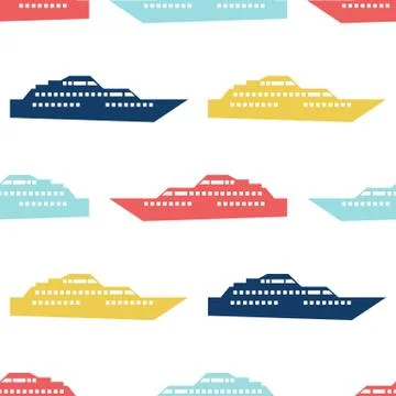 Ship seamless pattern Stock Illustration