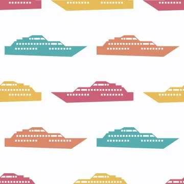 Ship seamless pattern Stock Illustration