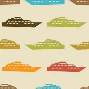 Ship seamless pattern Stock Illustration