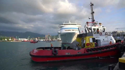 Ship in the seaport of Batumi Stock Footage 247352166