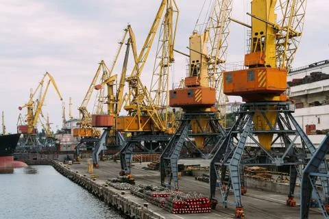 Ship in seaport Stock Photos