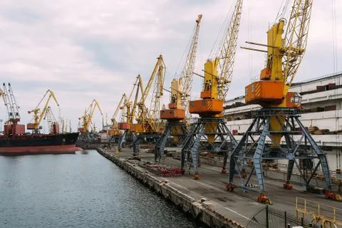 Ship in seaport Foto stock