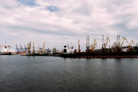 Ship in seaport Stock Photos