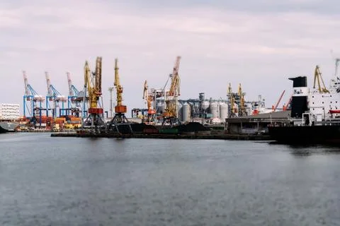 Ship in seaport Stock Photos