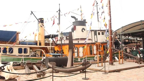 Ship with Semaphore Flags Stock Footage 91010702