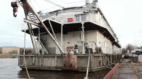 Ship service boat Stock Footage 10882984