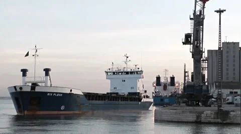 Ship set sail at dusk - Time-lapse Stock Footage 61201391