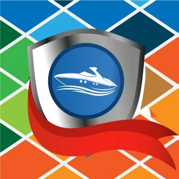 Ship shield vector illustration. illustration in vector format Stock Illustration