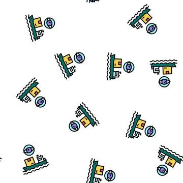 Ship shipment management and control vector seamless pattern イラスト素材