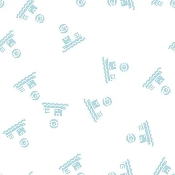 Ship shipment management and control glyph seamless pattern Stock Illustration
