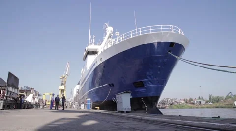 Ship at the Shipyard Stock Footage 44212247