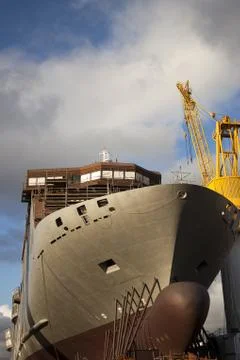 Ship in the shipyard Stock Photos