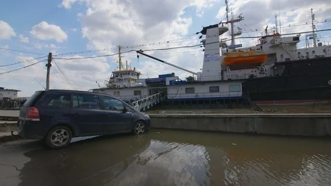 Ship On A Shore Stock Footage 88416162