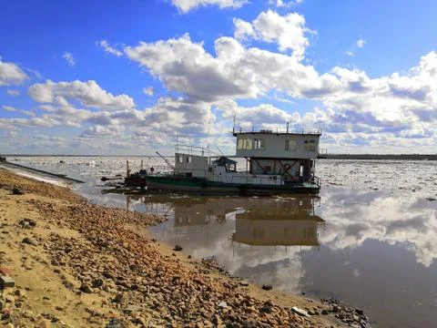 Ship on the shore Stock Photos