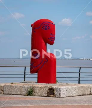 Ship to Shore sculpture, by Jon Buck, in Portishead, England, United Kingdom Stock Photos